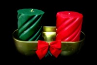 Gold Double Bowl Spiral Centerpiece – Candles -Relax