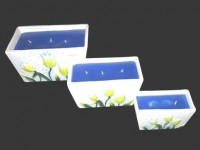 Ceramic Flower Rectangle – Candles -Relax