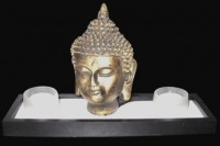 Rectangle Tlight Holder Buddha Head – Candles -Relax