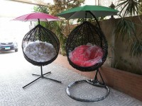 مرجيحة بامبو رتان بالكوشون اللون اسود