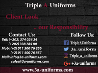 تصنيع وتصدير جميع انواع اليونيفورم شركة تريبل ايه يونيفورم